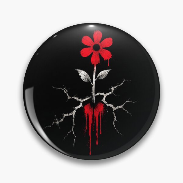 Item preview, Red Flower Crack – Dark Grunge Street Art Logo | Urban Gothic Symbol designed and sold by PLUSHIWORLDtm.
