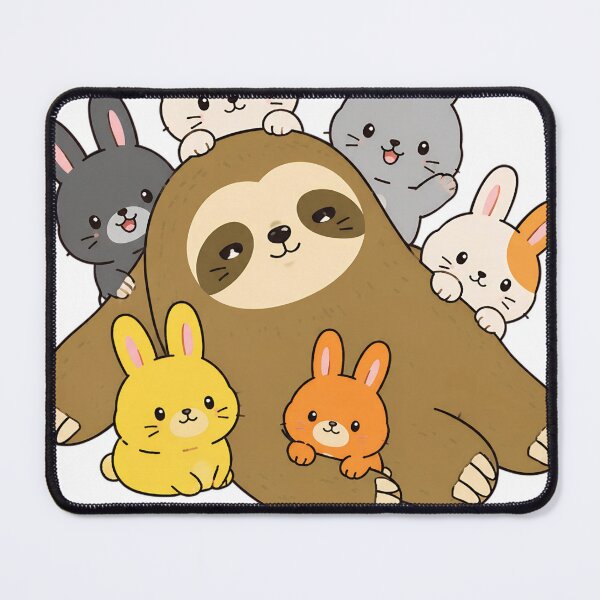 Item preview, Cute Sloth with Colorful Bunny Friends designed and sold by RokoKull.