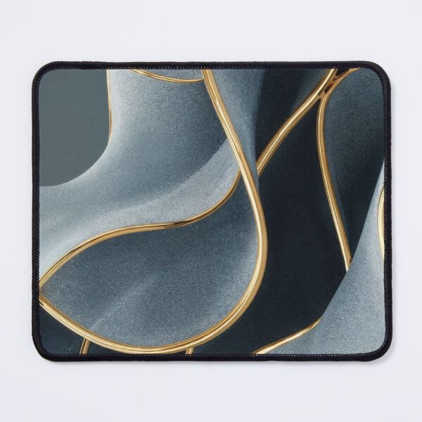 Item preview, Luxury Grey Suede Gold Trimmed Waves 3D Modern Abstract designed and sold by LYAN-STORE.