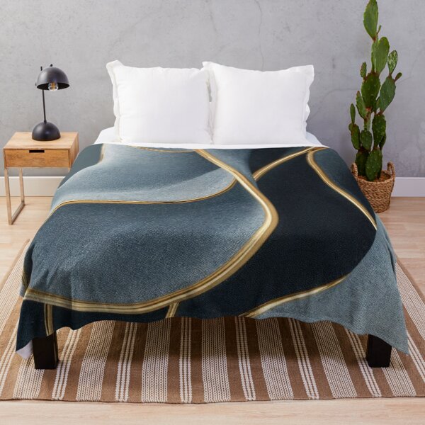 Item preview, Luxury Grey Suede Gold Trimmed Waves 3D Modern Abstract designed and sold by LYAN-STORE.
