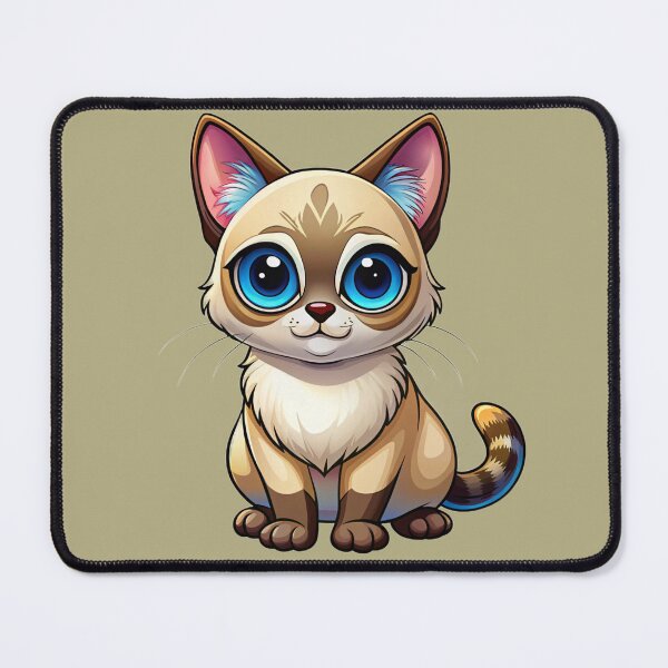 Item preview, Cute Balinese Cat Kawaii Blue Eyes Colorpoint Illustration designed and sold by Mousy17.
