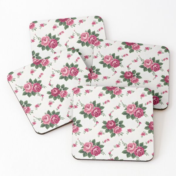 Item preview, 60s Vintage Pink Roses - Mid Century Retro Floral Pattern designed and sold by Ela Art Space .