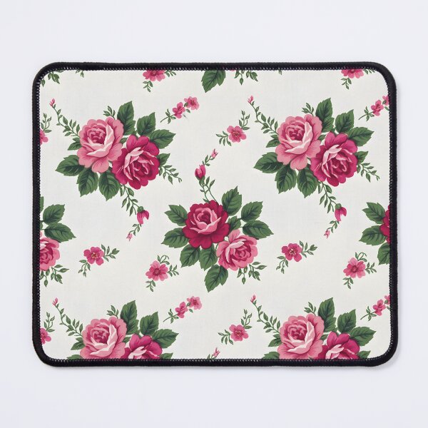 Item preview, 60s Vintage Pink Roses - Mid Century Retro Floral Pattern designed and sold by Ela Art Space .