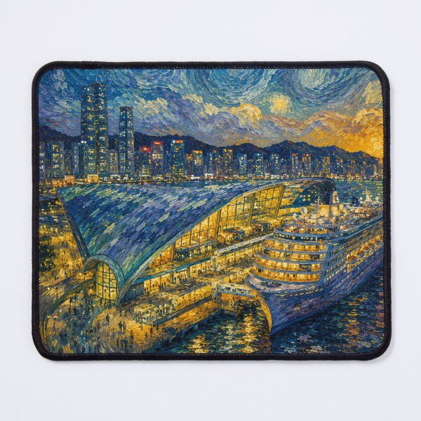 Item preview, Kai Tak Cruise Terminal - Van Gogh's Dream Travels (Impressionist Art) designed and sold by ianm1028.