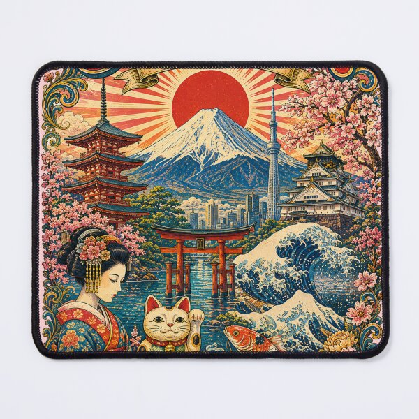 Item preview, Japan Land of Rising Sun Vintage Travel Poster designed and sold by Skyrocketz.