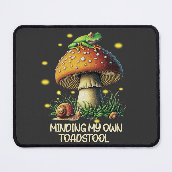 Item preview, Cute Frog Minding My Own Toadstool Mushroom designed and sold by Joshbrowny.