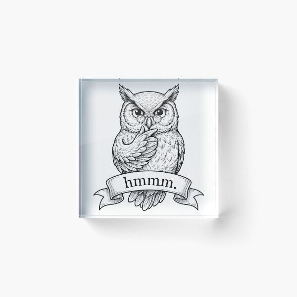 Item preview, Hmmm Meme Owl Funny Thinking Bird Reaction Confused Animal Humor T-Shirt designed and sold by pawsome purrfect.