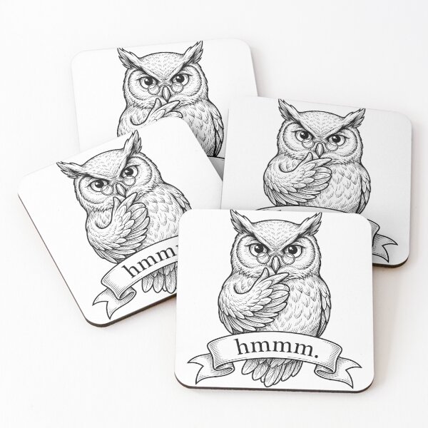 Item preview, Hmmm Meme Owl Funny Thinking Bird Reaction Confused Animal Humor T-Shirt designed and sold by pawsome purrfect.