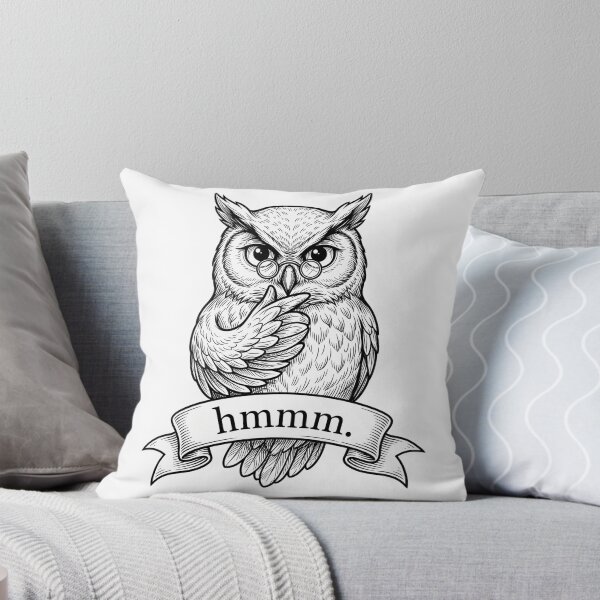 Item preview, Hmmm Meme Owl Funny Thinking Bird Reaction Confused Animal Humor T-Shirt designed and sold by pawsome purrfect.