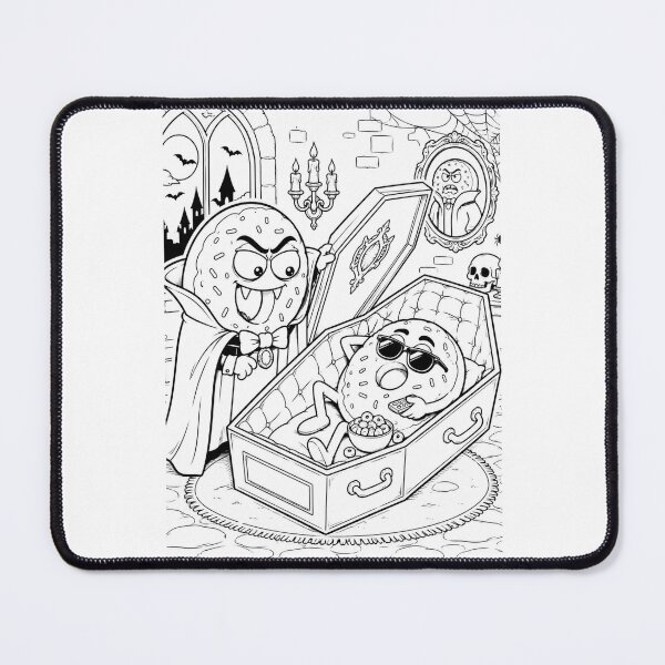 Item preview, Vampire Donut Coffin Nap – Funny Spooky Halloween Food Art designed and sold by ComedyInkFactor.