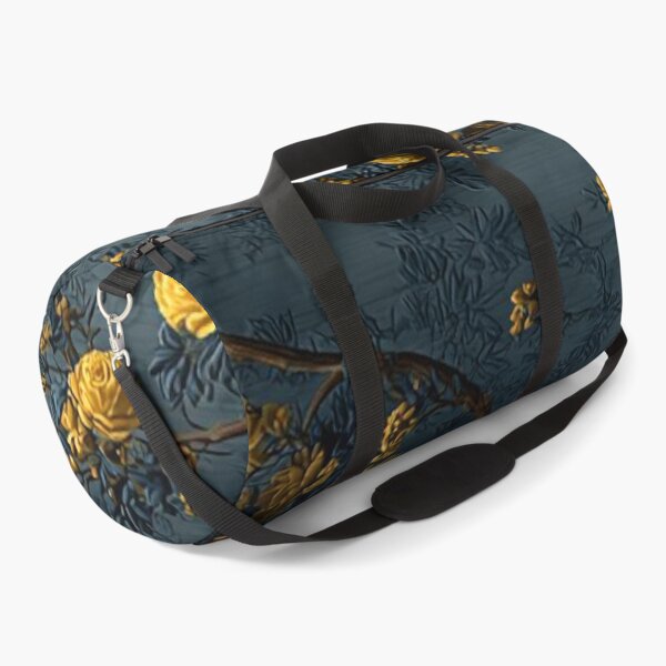 Item preview, Yellow Rose Blossoms on Dark Slate Relief Vintage Chinoiserie Floral Pattern designed and sold by LYAN-STORE.
