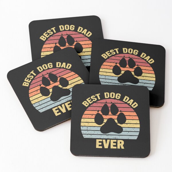 Item preview, Best Dog Dad Ever Retro Sunset Paw Print designed and sold by SoyLamderma.