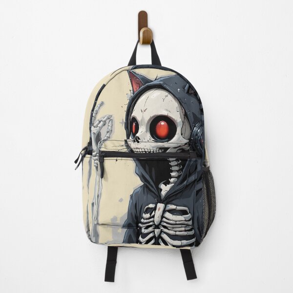 Item preview, Skeleton Cat Hoodie Headphones — Cute Creepy Dark Anime Halloween Art designed and sold by Amplify-n-Co.