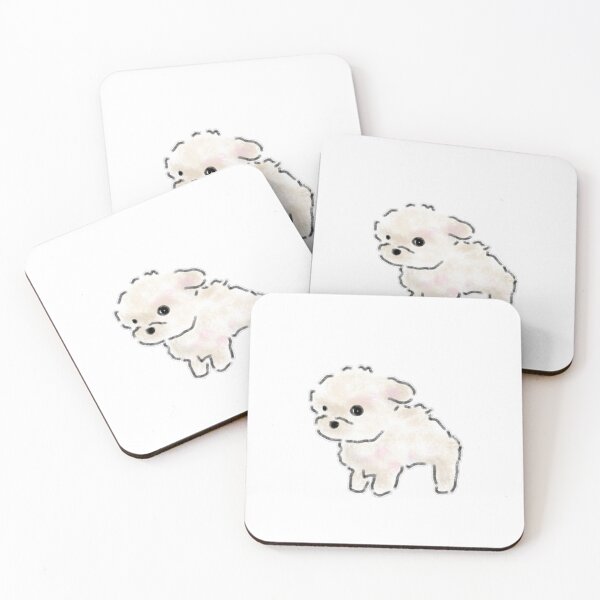 Item preview, Blushing White Maltese Puppy Pastel Art designed and sold by raun.draw.