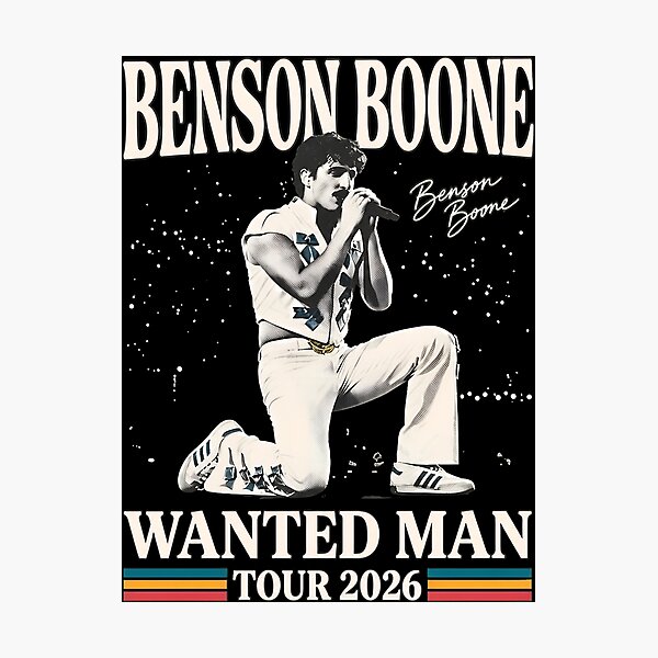 Item preview, Benson Boone Wanted Man Tour 2026 Retro Concert designed and sold by Catsi-Nook-Art.