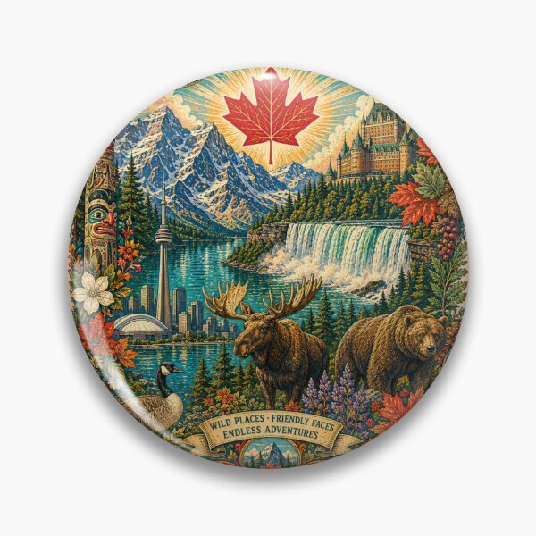 Item preview, Canada True North Strong and Free Vintage Travel Poster designed and sold by Skyrocketz.