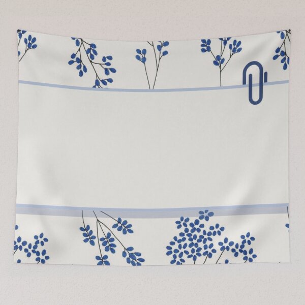 Item preview, Blue Botanical Leaves Label Frame Paper Clip Note Aesthetic Template designed and sold by LYAN-STORE.