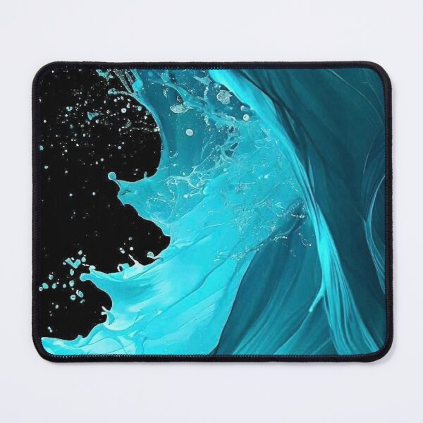Item preview, Dynamic Cyan Liquid Water Splash and Silk Waves Fluid Abstract designed and sold by LYAN-STORE.