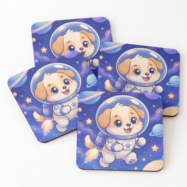 Item preview, Cute Space Puppy Astronaut - Kids Room Nursery Wall Art Planets designed and sold by Knacky Print.