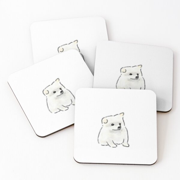 Item preview, Curious White Spitz Dog One Floppy Ear designed and sold by raun.draw.