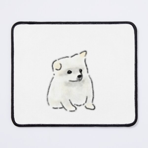 Item preview, Curious White Spitz Dog One Floppy Ear designed and sold by raun.draw.