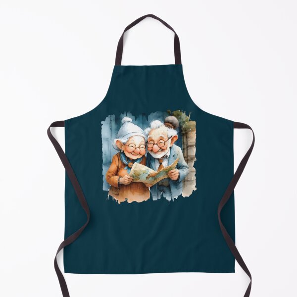 Item preview, Laughing Vintage Couple Map Adventure Watercolor Art designed and sold by Connys Colorful World.