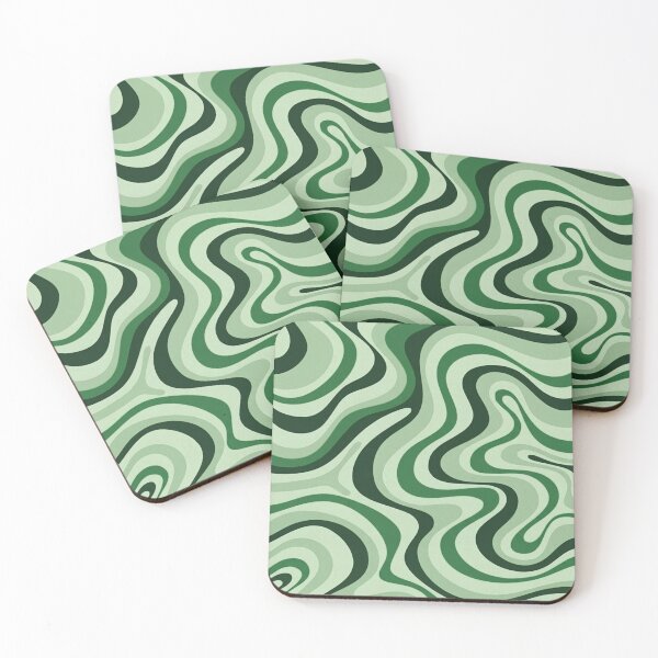 Item preview,  Liquid Swirl Retro Abstract in green tones, Cream, and White designed and sold by Differenceee.