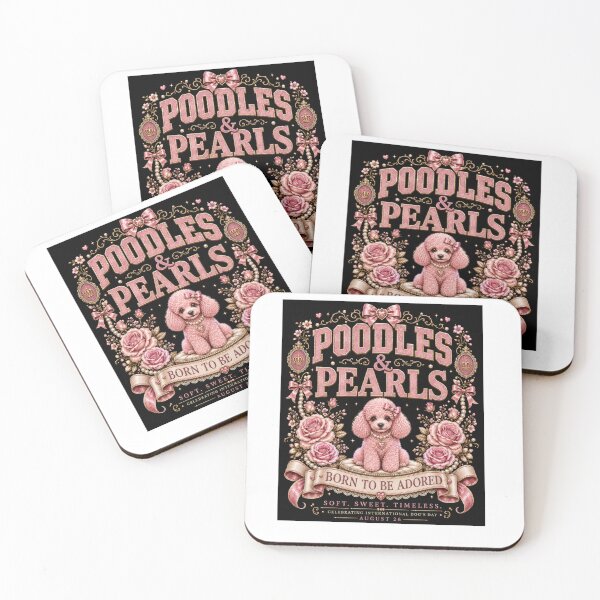 Item preview, Poodles & Pearls | Pink Coquette Poodle Vintage Dog Lover Aesthetic | International Dog's Day Gift designed and sold by Prime legend .