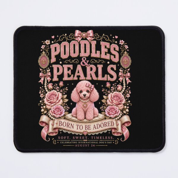 Item preview, Poodles & Pearls | Pink Coquette Poodle Vintage Dog Lover Aesthetic | International Dog's Day Gift designed and sold by Prime legend .