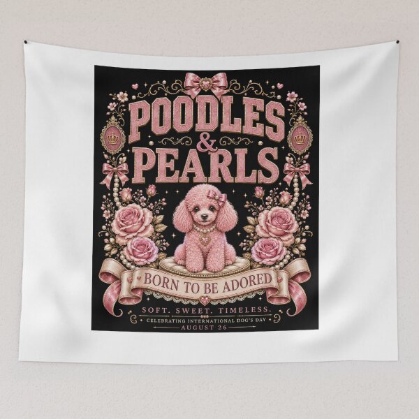 Item preview, Poodles & Pearls | Pink Coquette Poodle Vintage Dog Lover Aesthetic | International Dog's Day Gift designed and sold by Prime legend .