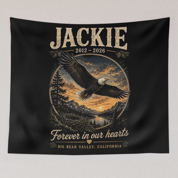 Item preview, Jackie 2012–2026 Memorial – Forever in Our Hearts Big Bear Eagle designed and sold by Dolphin Graphic.