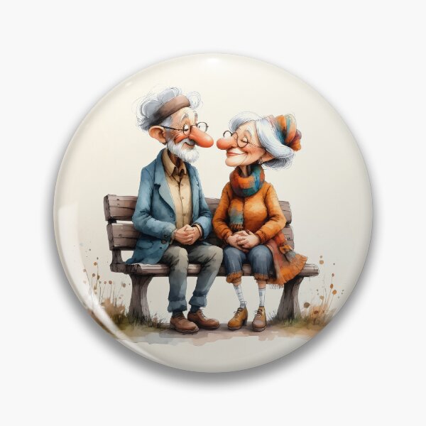 Item preview, Couple in love on a park bench – Cute senior citizen watercolor design - Love is Love designed and sold by Connys Colorful World.