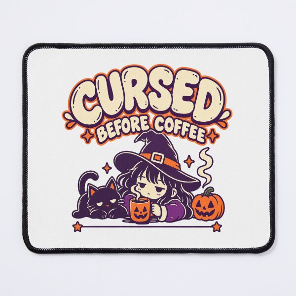 Item preview, Cursed Before Coffee Shirt, Spooky Season Coffee Ritual designed and sold by PhylonBoxx.