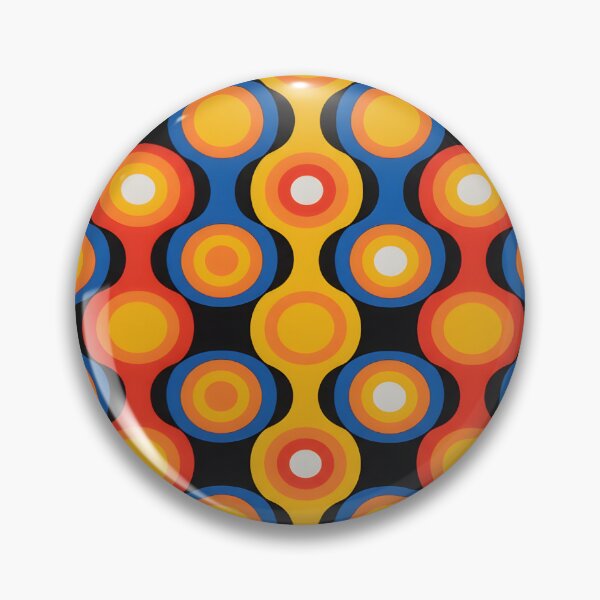Item preview, 60s Retro Op Art Circles - Vintage Psychedelic Pattern designed and sold by Ela Art Space .