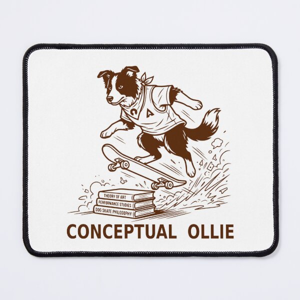 Item preview, Conceptual Ollie Skateboarding Border Collie Art History Philosophy designed and sold by The Bold Line Studio.