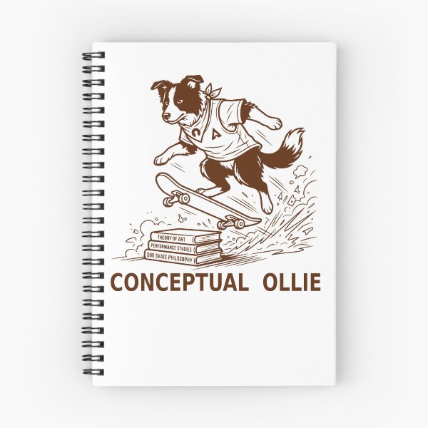 Item preview, Conceptual Ollie Skateboarding Border Collie Art History Philosophy designed and sold by The Bold Line Studio.
