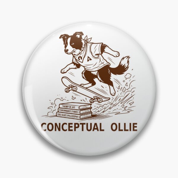 Item preview, Conceptual Ollie Skateboarding Border Collie Art History Philosophy designed and sold by The Bold Line Studio.