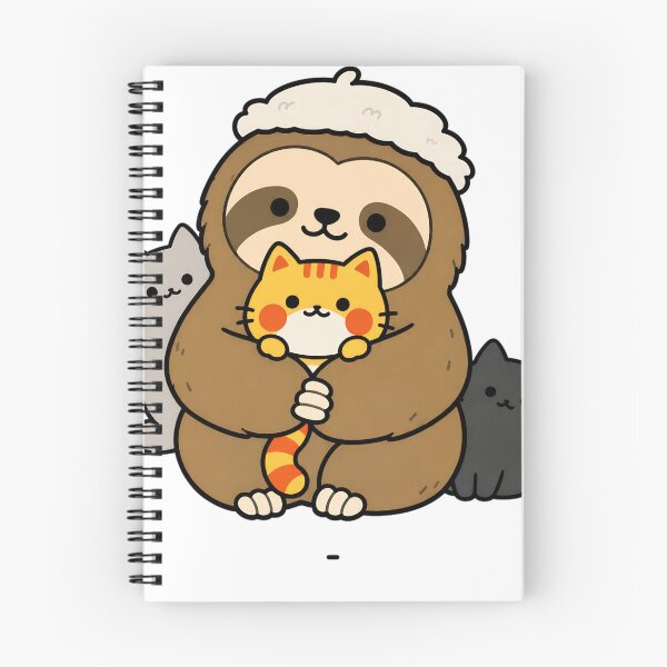 Item preview, Cozy Sloth Hugging a Kawaii Cat designed and sold by BergerCreative.