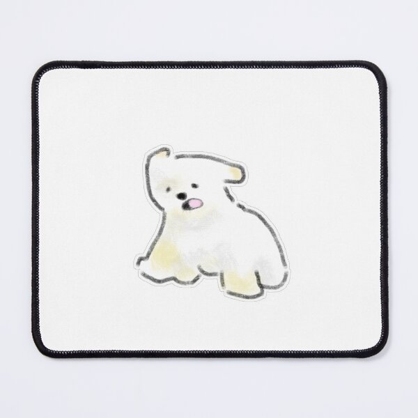 Item preview, Happy White Dog Running Tongue Out designed and sold by raun.draw.