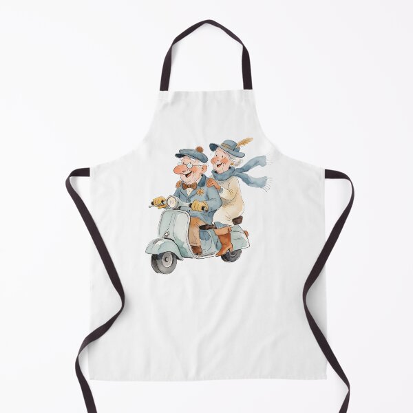 Item preview, Sweet elderly couple on a vintage scooter watercolor - Grandma and Grandpa on the road designed and sold by Connys Colorful World.