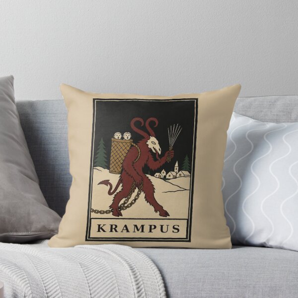 Item preview, Krampus with Basket and Birch — Christmas Monsters No. 1 | Gothic Woodcut designed and sold by Planthem.