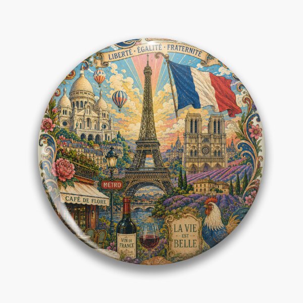 Item preview, France Paris La Vie Est Belle Vintage Travel Poster designed and sold by Skyrocketz.