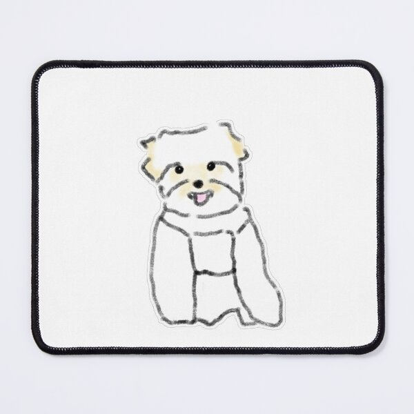 Item preview, Happy Blushing White Maltese Groomed Dog Art designed and sold by raun.draw.
