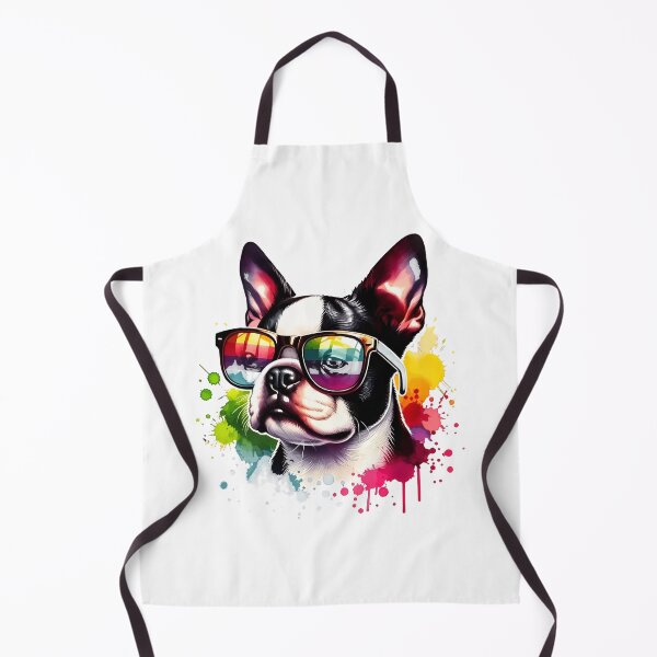 Item preview, Rainbow Sunglasses Boston Terrier Watercolor Art designed and sold by SoyLamderma.