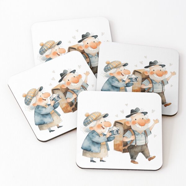 Artikelvorschau, Vintage Travel Couple Adventure Illustration  entworfen und verkauft von Connys Colorful World.