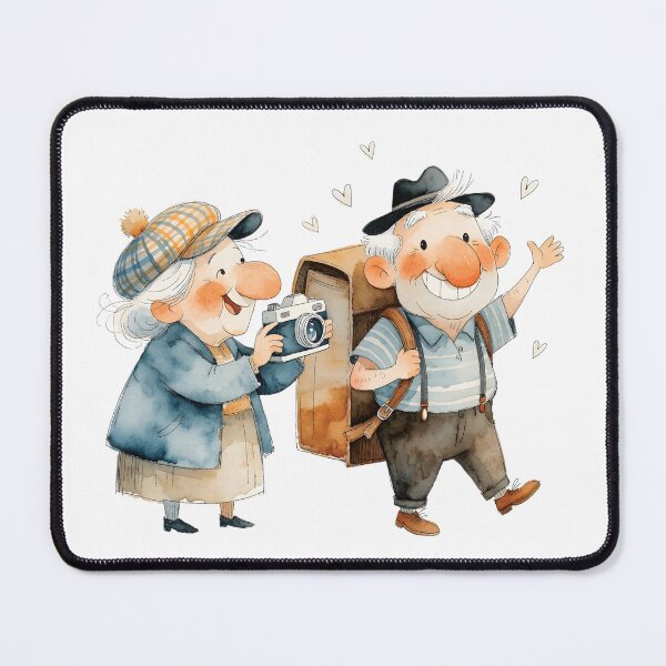 Artikelvorschau, Vintage Travel Couple Adventure Illustration entworfen und verkauft von Connys Colorful World.