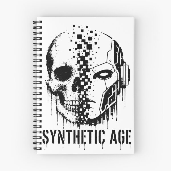 Item preview, Synthetic Age Human to AI Skull Stencil designed and sold by Extravanganzza.