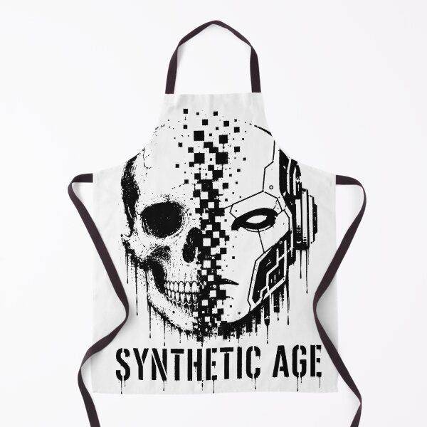 Item preview, Synthetic Age Human to AI Skull Stencil designed and sold by Extravanganzza.