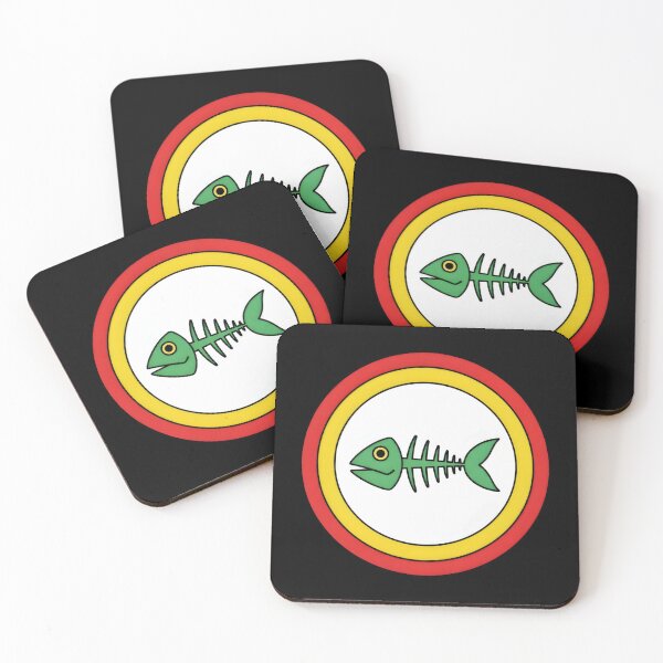 Item preview, Green Fish Skeleton Circular Emblem designed and sold by deokiolopak.