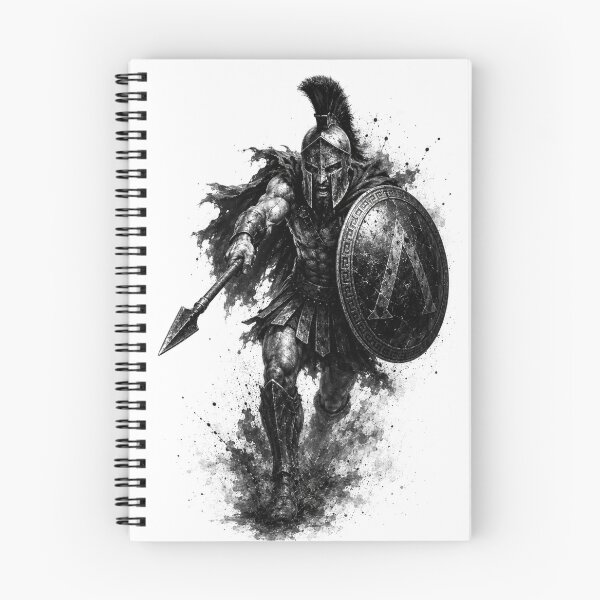 Item preview, Spartan Commander Attack – Black & White Ancient Greece Warrior designed and sold by Ancient-Era.